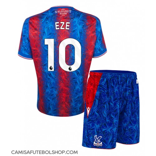 Camisa de time de futebol Crystal Palace Eberechi Eze #10 Replicas 1º Equipamento Infantil 2024-25 Manga Curta (+ Calças curtas)